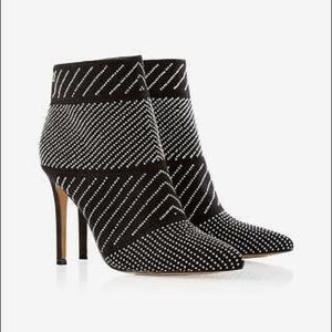 SOLD Express Black Silver Studded Heeled Booties